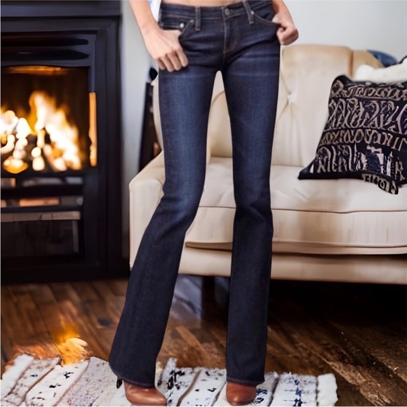 AG Adriano Goldschmied the club flare jeans 30 10 low rise Y2K dark wash 2000’s - Picture 2 of 12